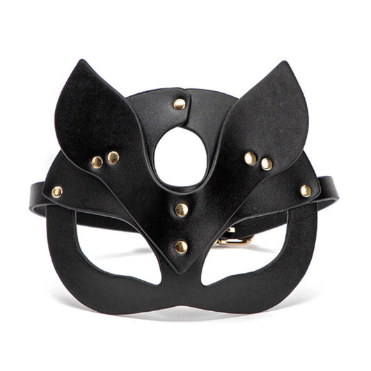 Adult Products PU leather Fox Face Head Mask Open 