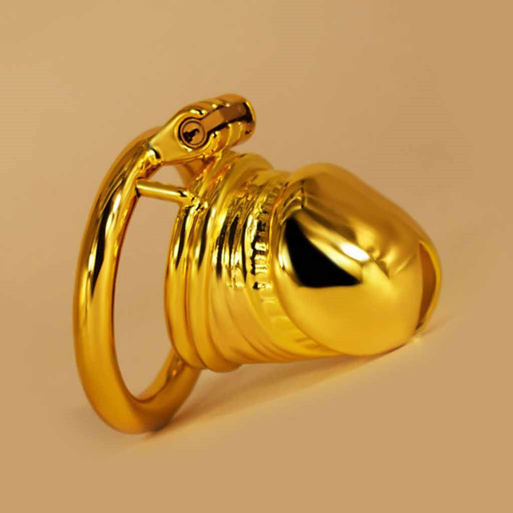 Golden Chastity Cage 304 Steel Chastity Belt Male 