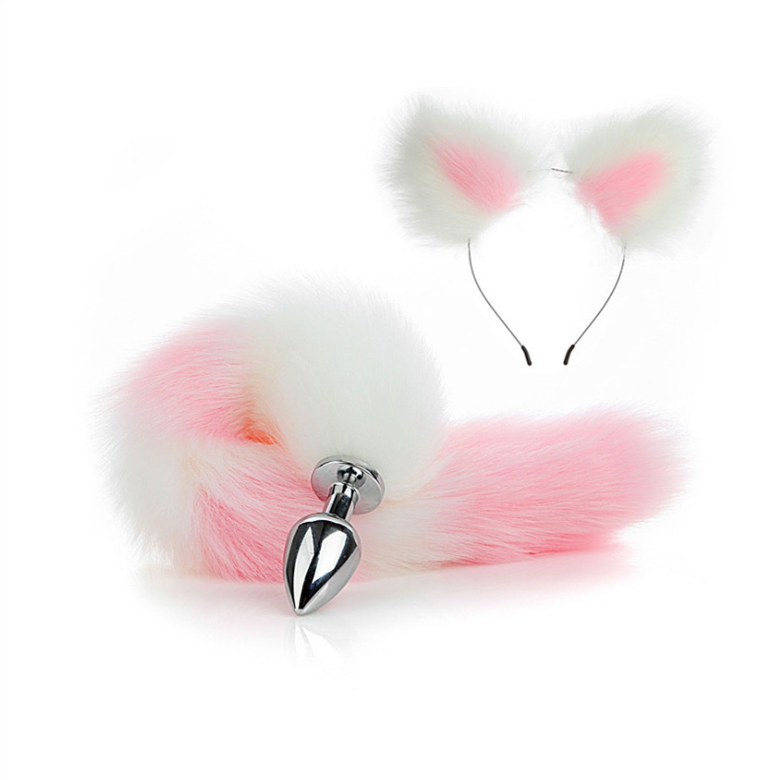 Faux fox tail anal plug ear hairpin set cosplay ad