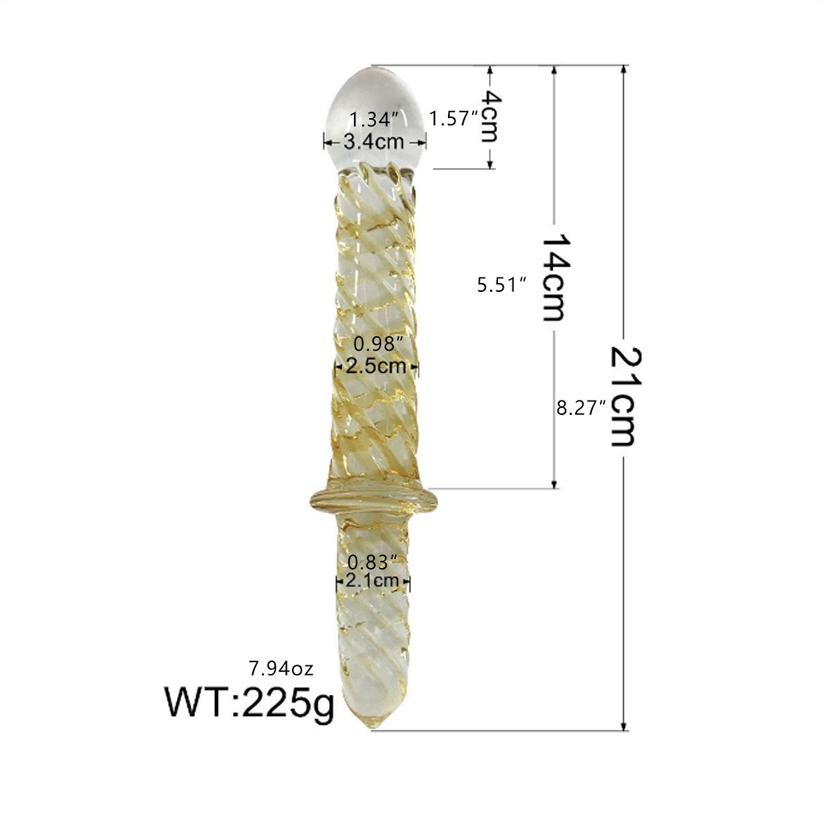 Yellow Screw Glass Crystal Penis Adult Products Ic