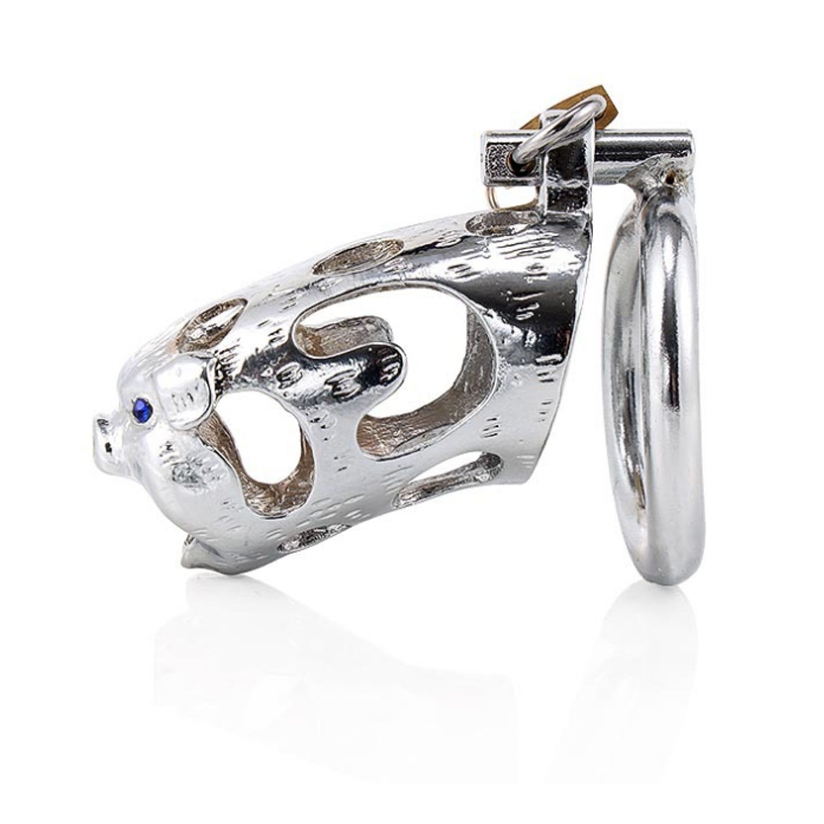 Pig Metal Chastity Lock Male Appliance Penis Restr