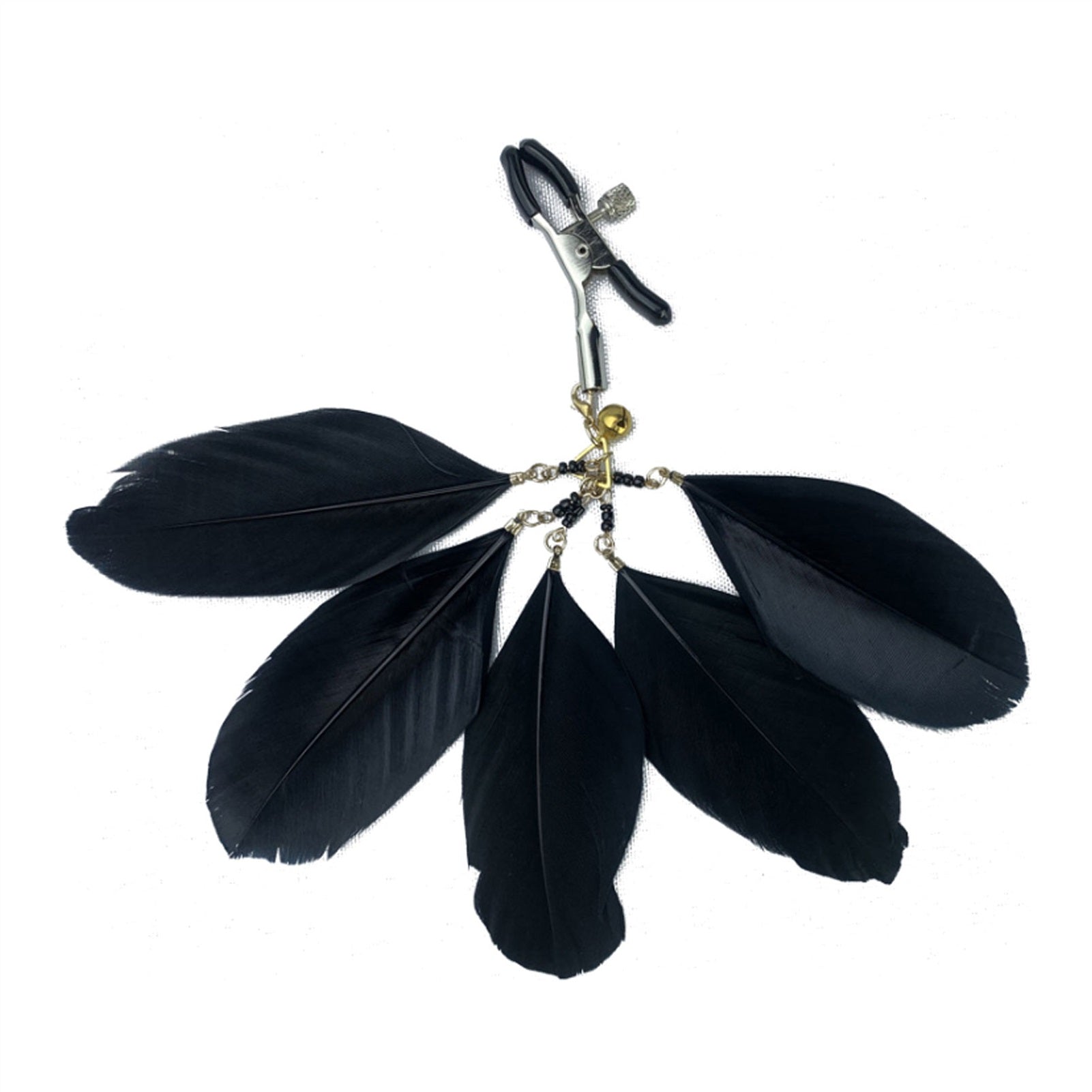 Black Feather Metal Clip Nipple Clamps With Screw 