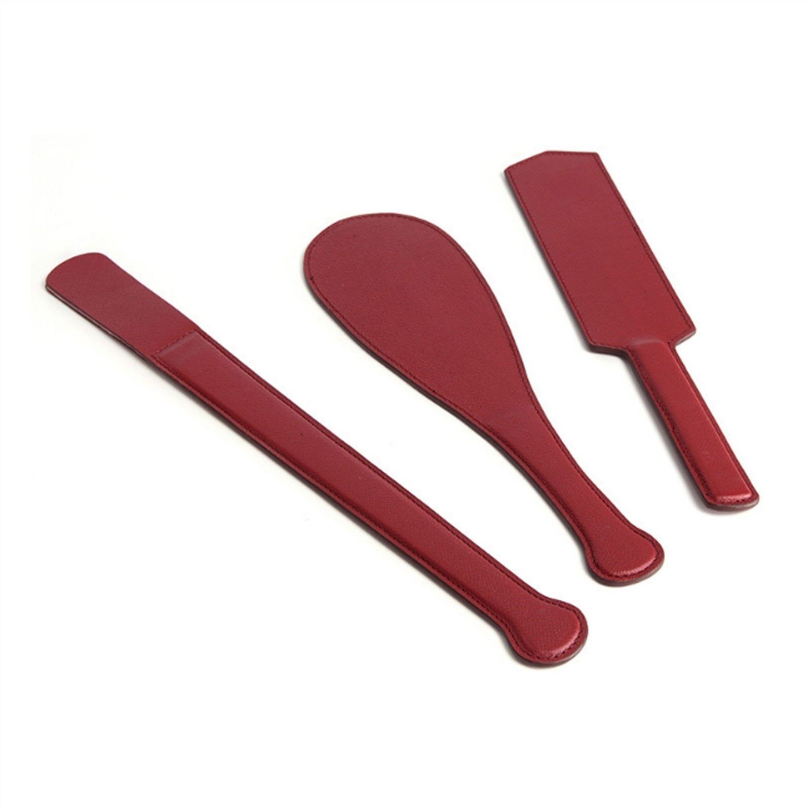 3-piece Set PU Leather Oval Ruler Hand Racket To P