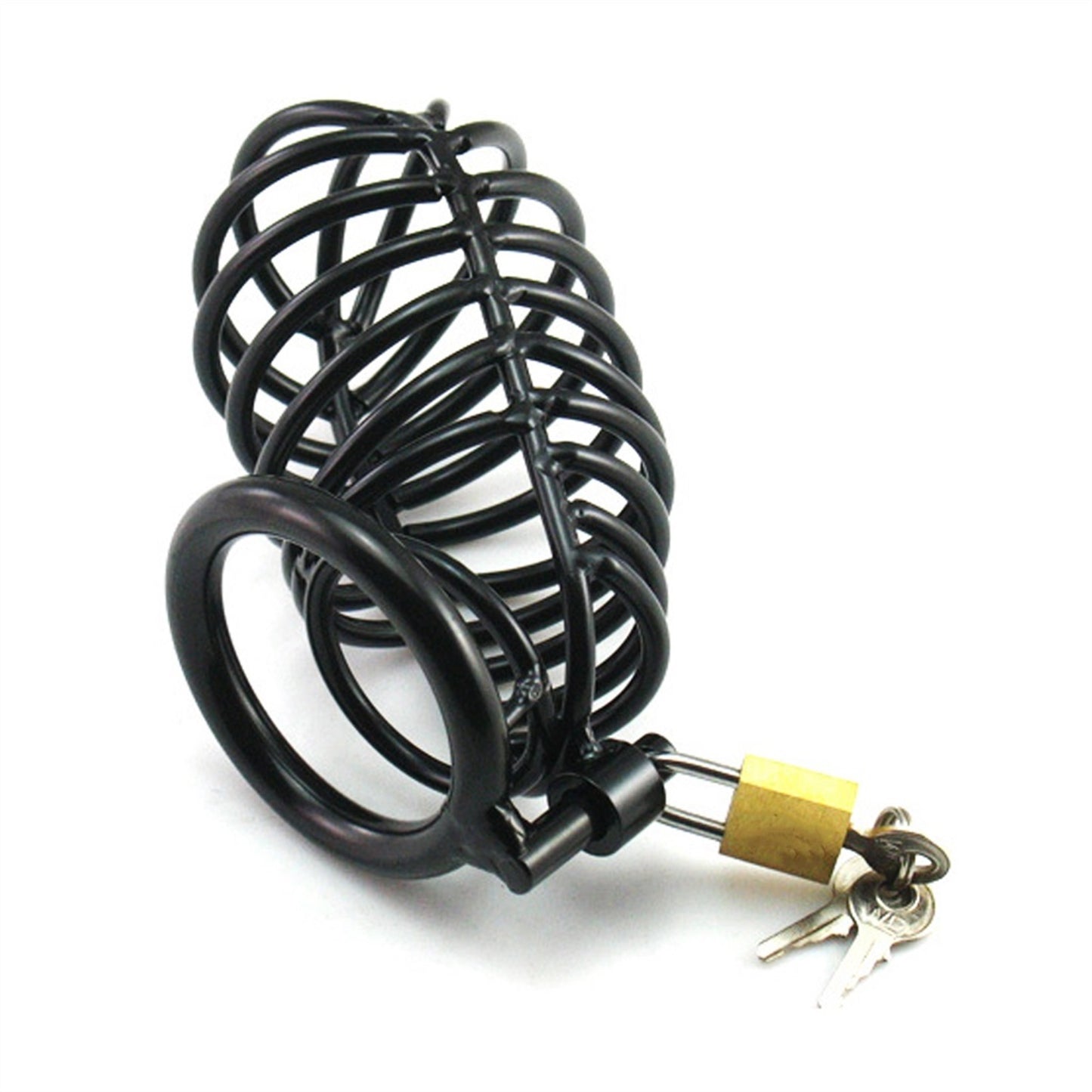 Male Black Metal Chastity Lock Pants Appliance Pen