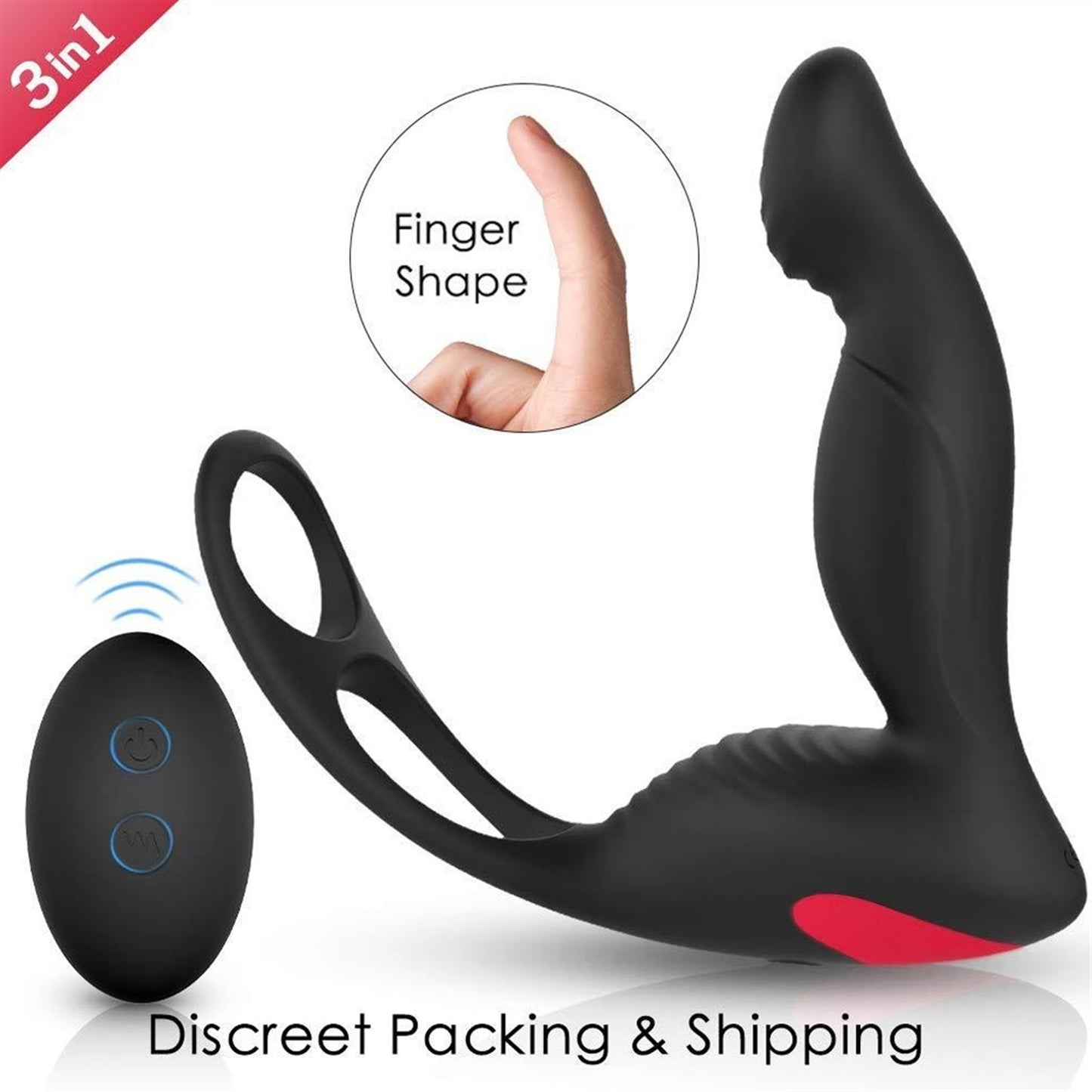 Black Silicone 9 Modes 10m Wireless Remote 3in1 An