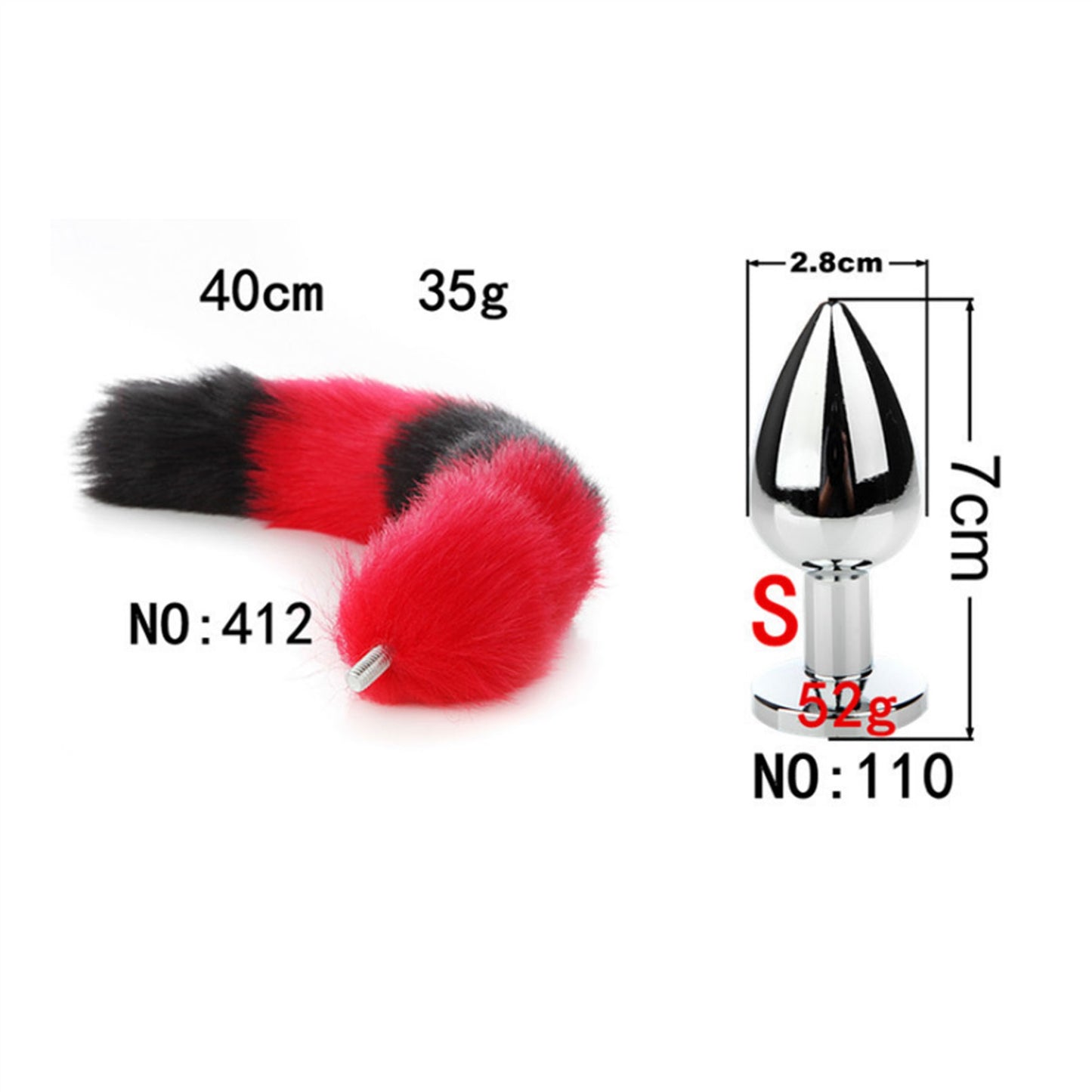 Removable Imitation Fox Tail Anal Plug For Couple 