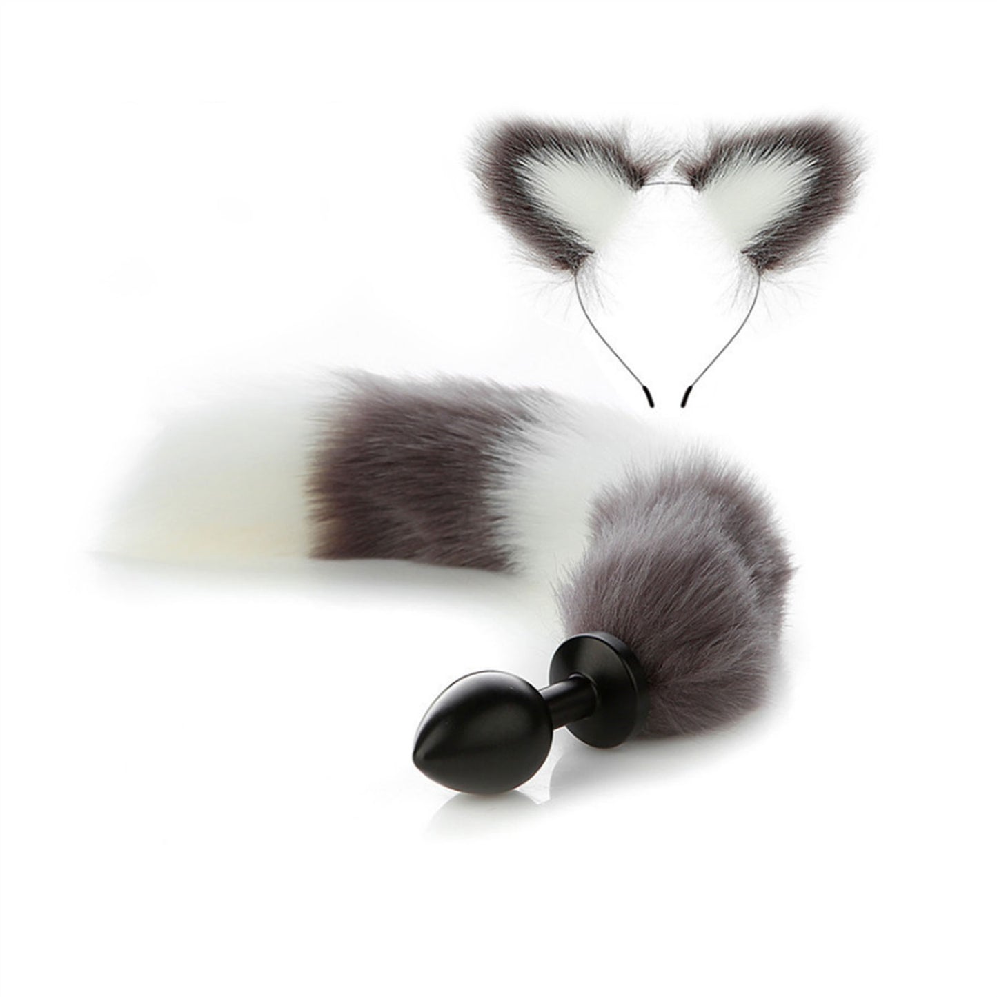 Faux fox tail anal plug ear hairpin set cosplay ad