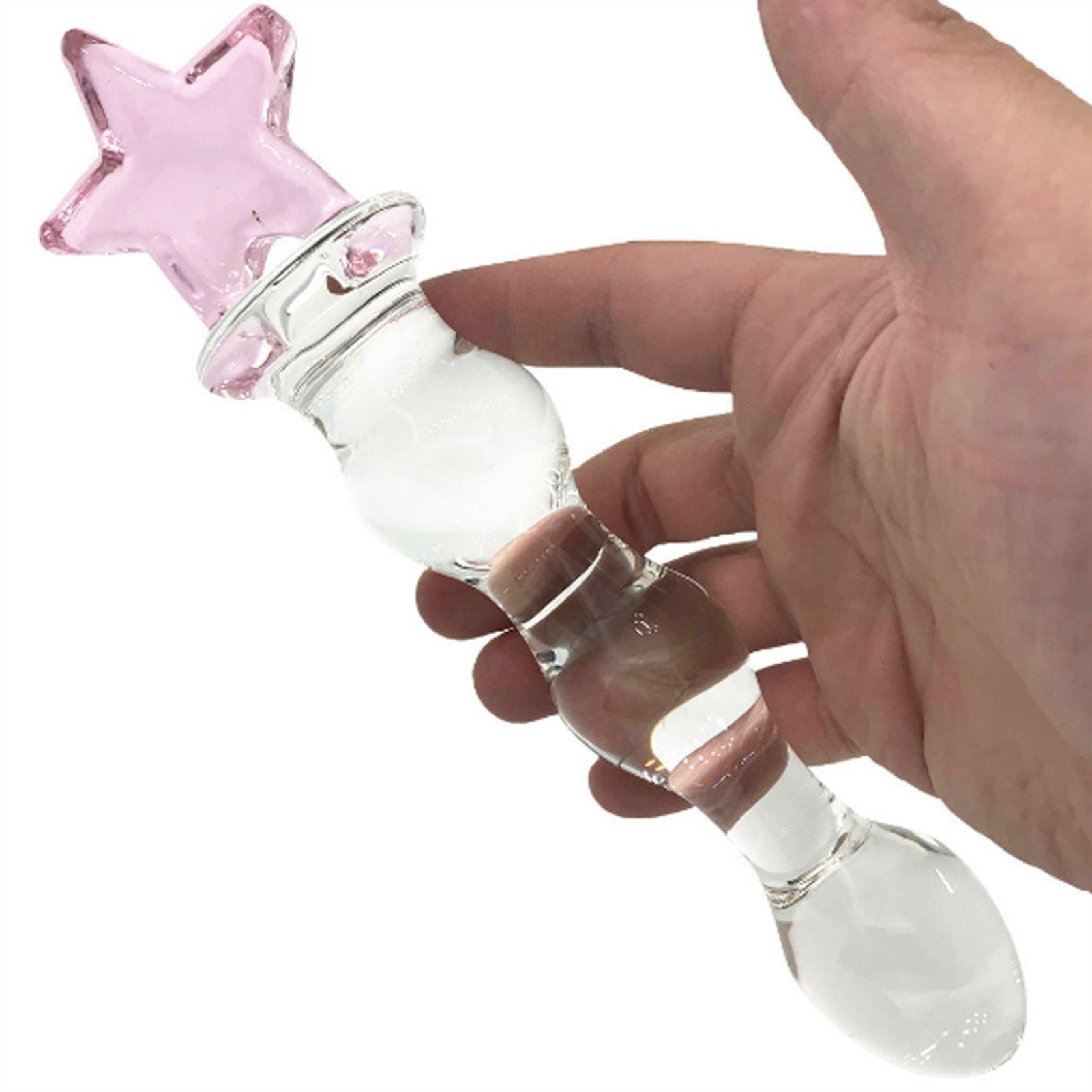 Star female masturbation glass crystal penis simul