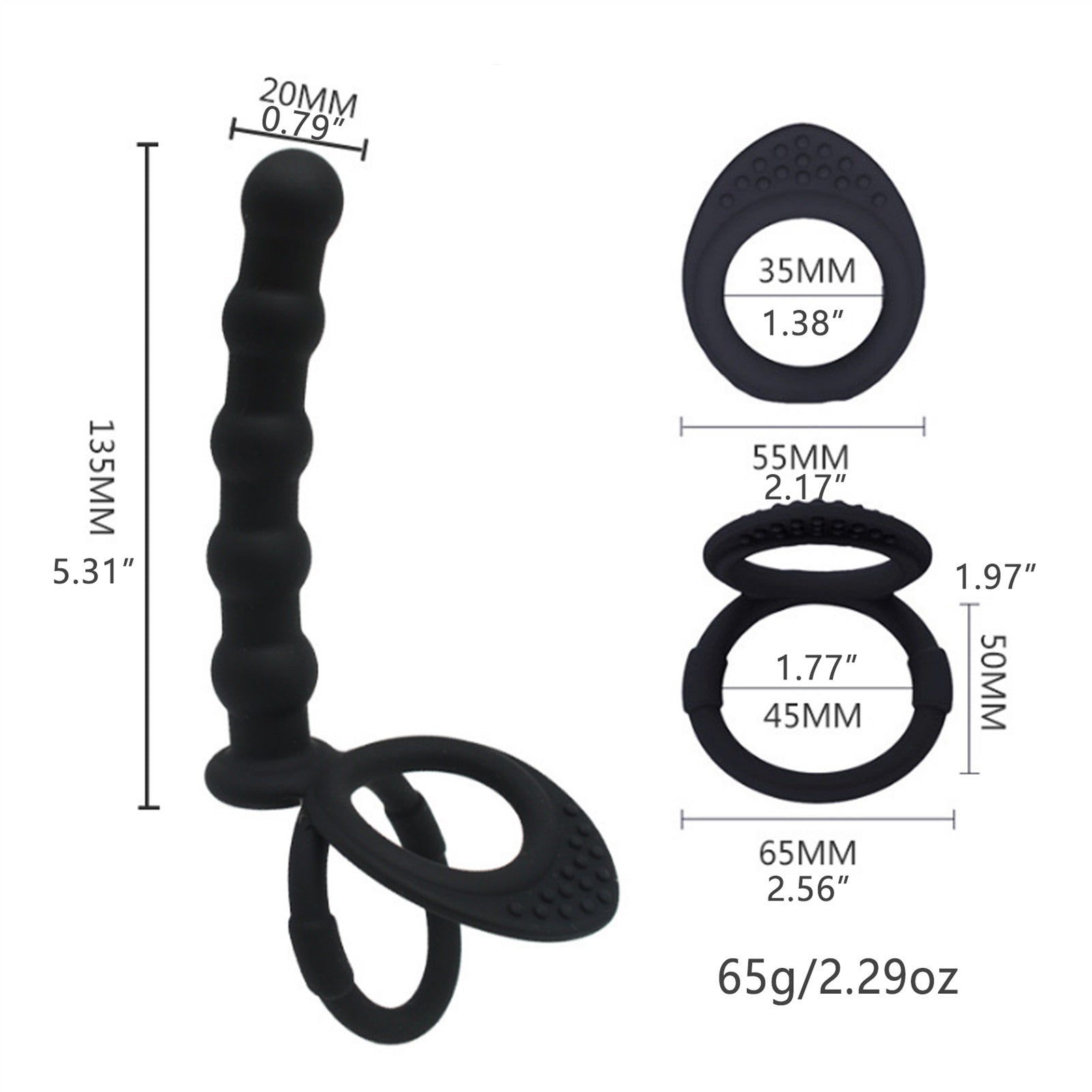 Silicone Wearing Anal Plug Bead Ring For Couple Ga