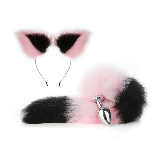 Faux fox tail anal plug ear hairpin set cosplay ad