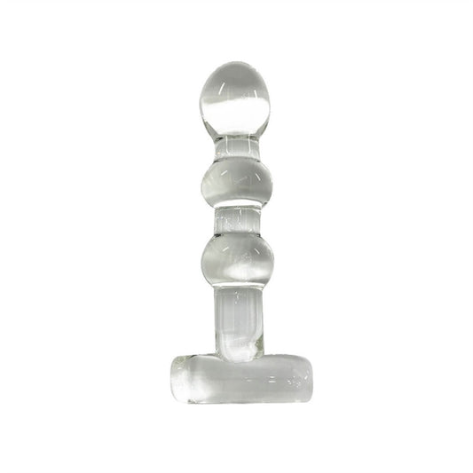 3 Balls Transparent Crystal Glass Anal Plug Back C