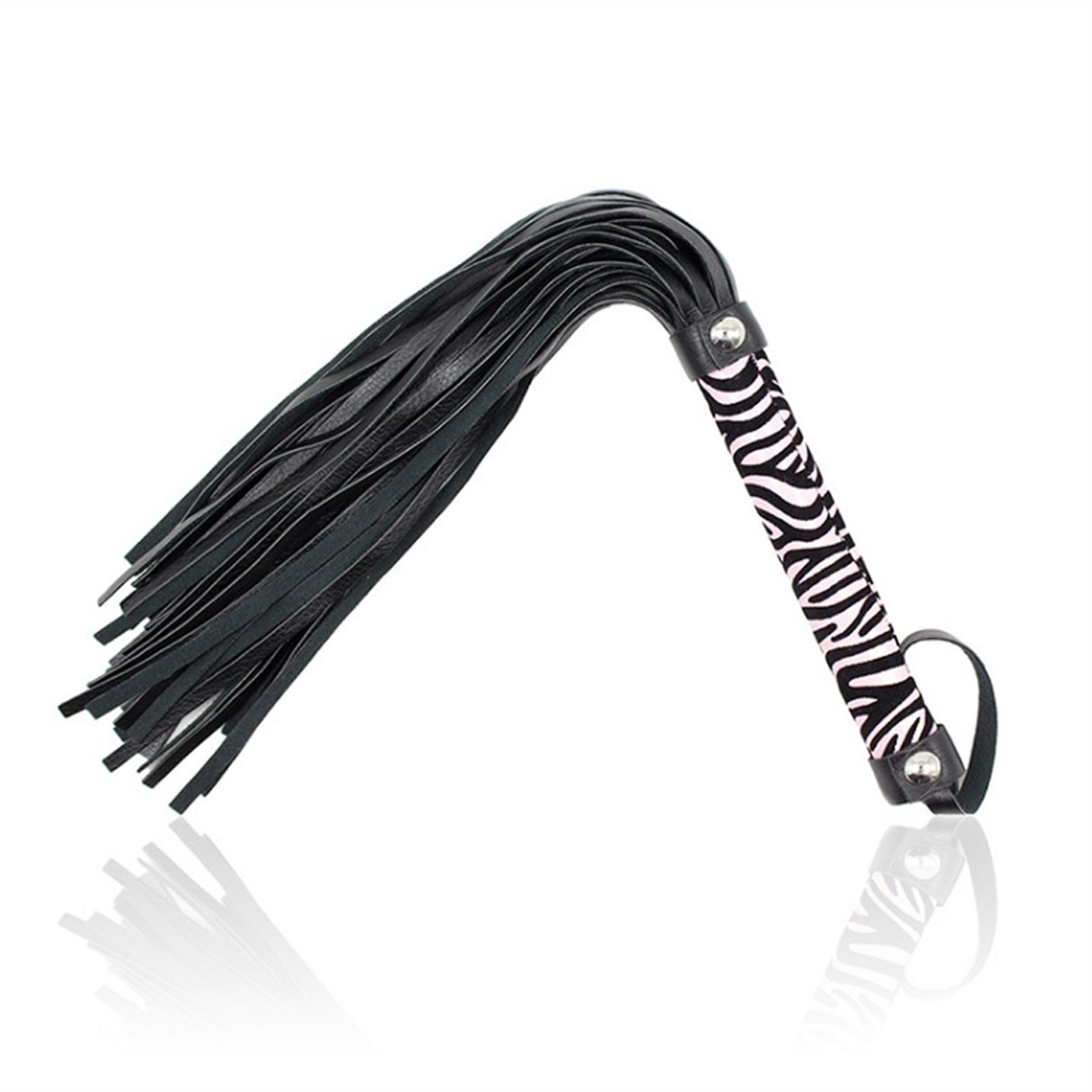 Zebra Pattern Handle Leather Lash Racket Whips Cou