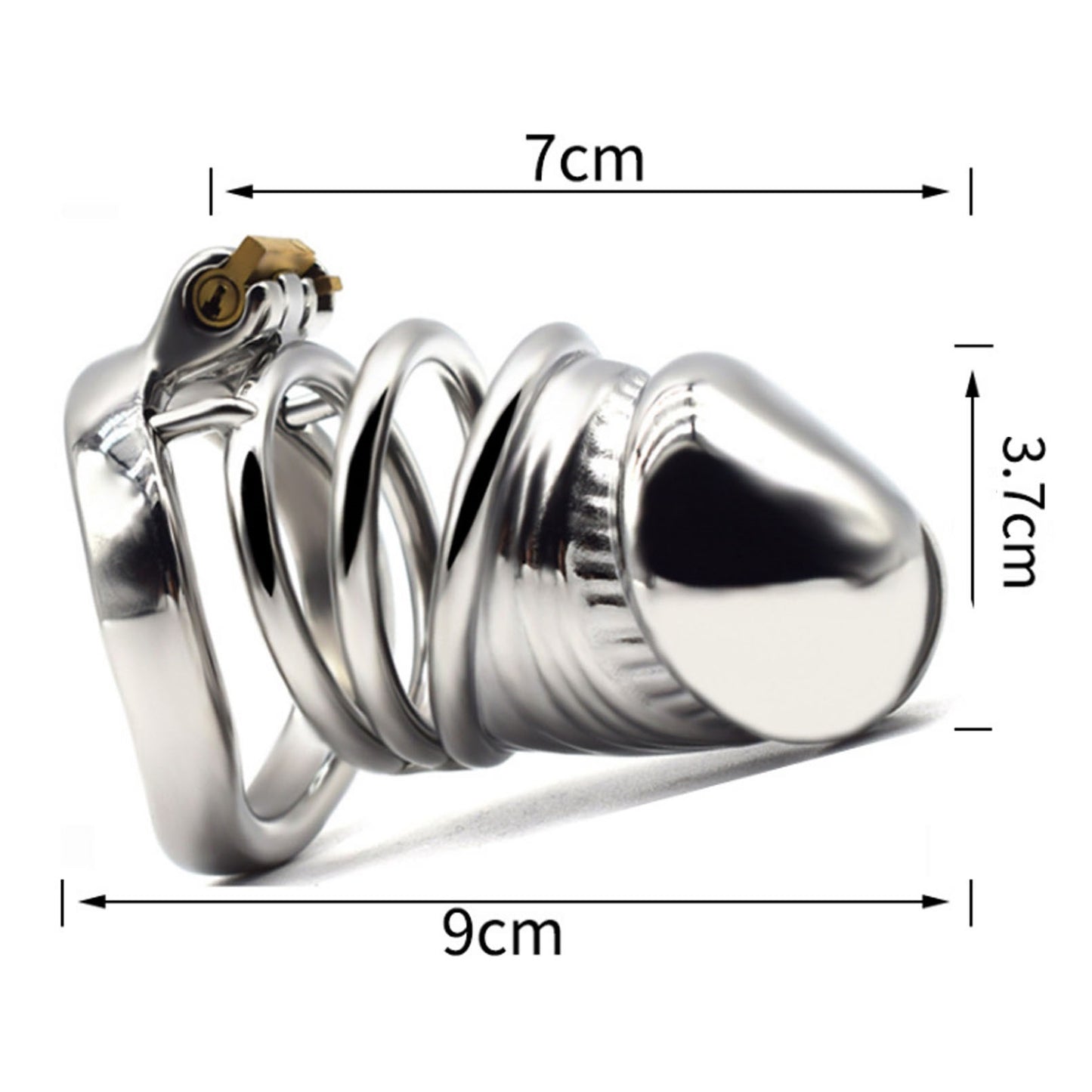 SM Stainless  Chastity Lock With Catheter For Men 