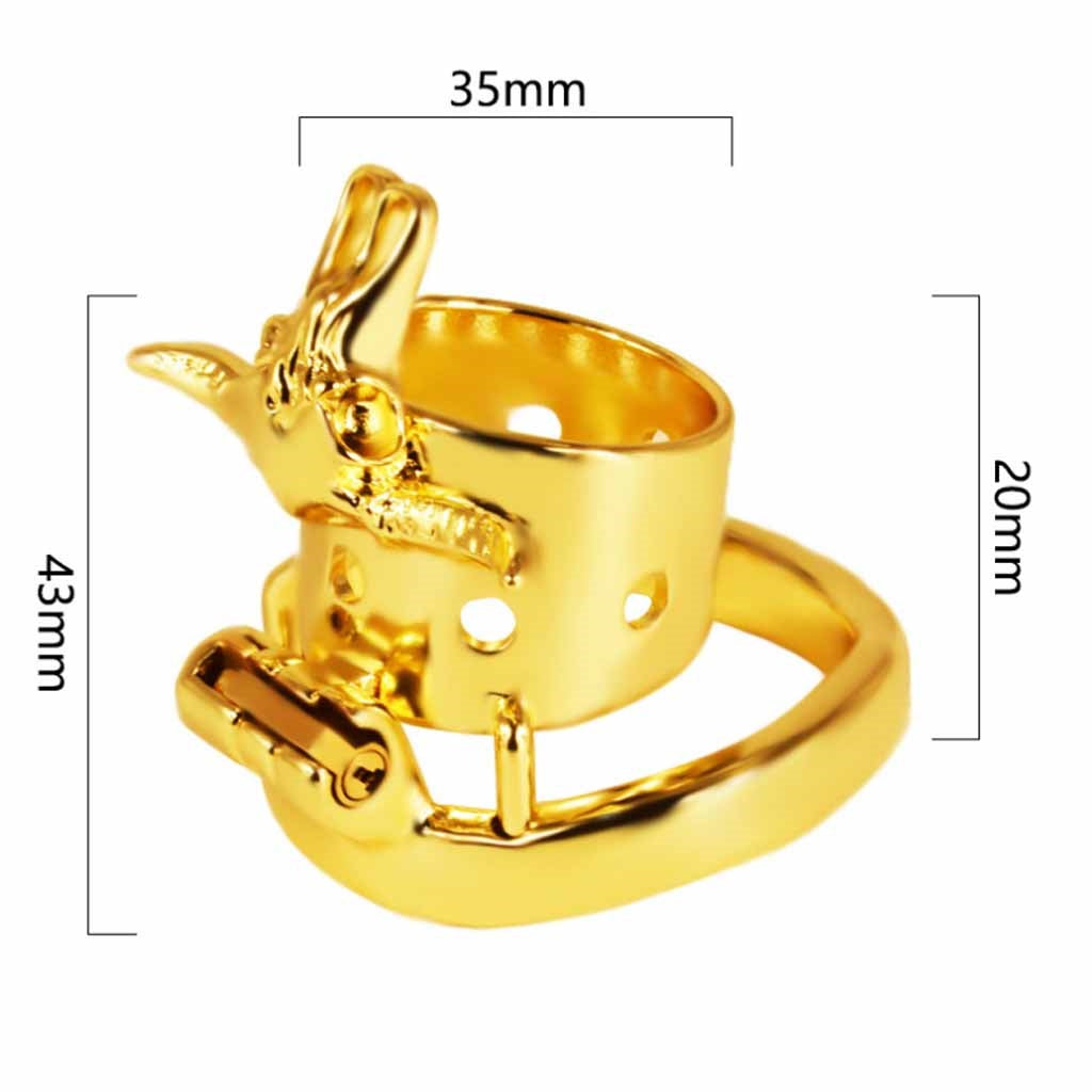 Gold Male Chastity Device Metal Cock Rings BDSM Pe