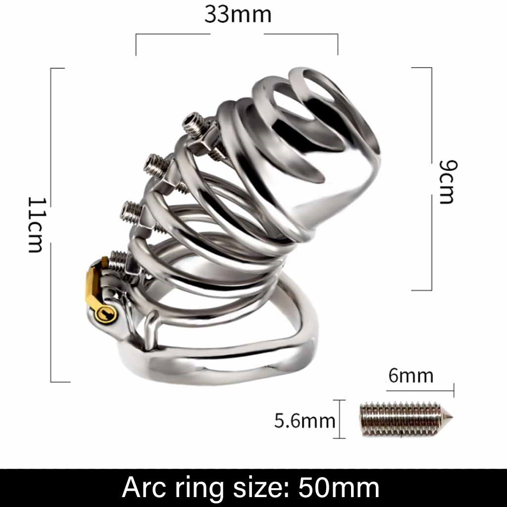 Metal Penis Annulus Cage Padlock Chrome Plated Sta