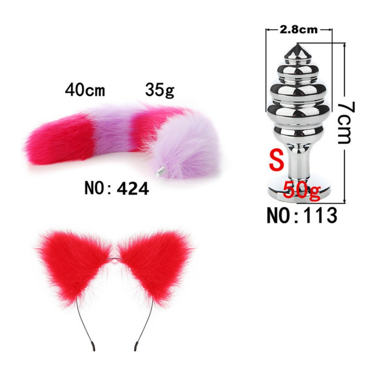 Faux Fox Tail Anal Plug Ear Hairpin Set Cosplay Ad