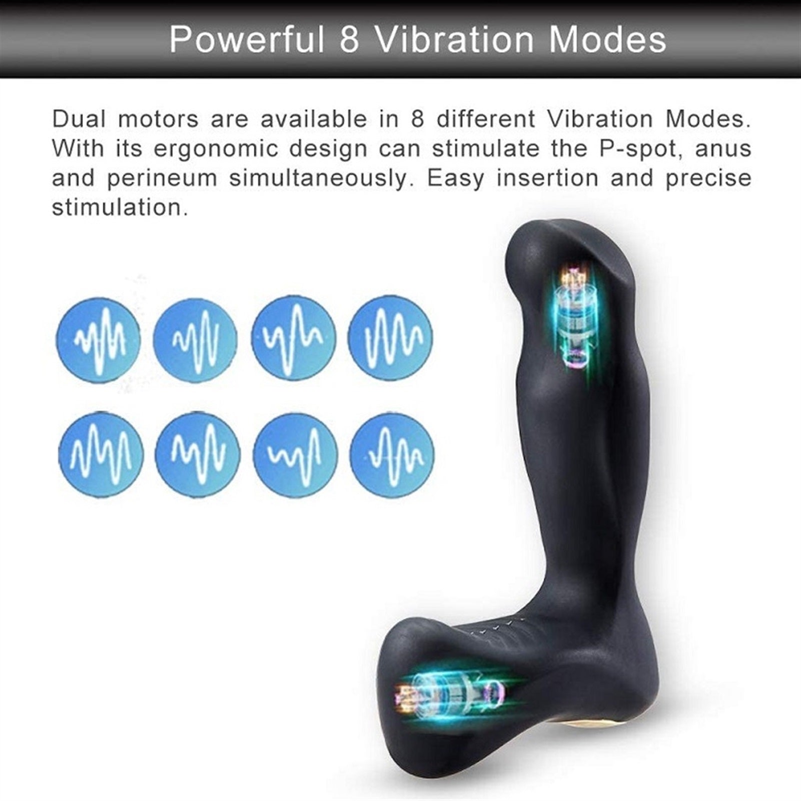 8 Modes Black Soft Silicone Wireless Remote G-SPOT