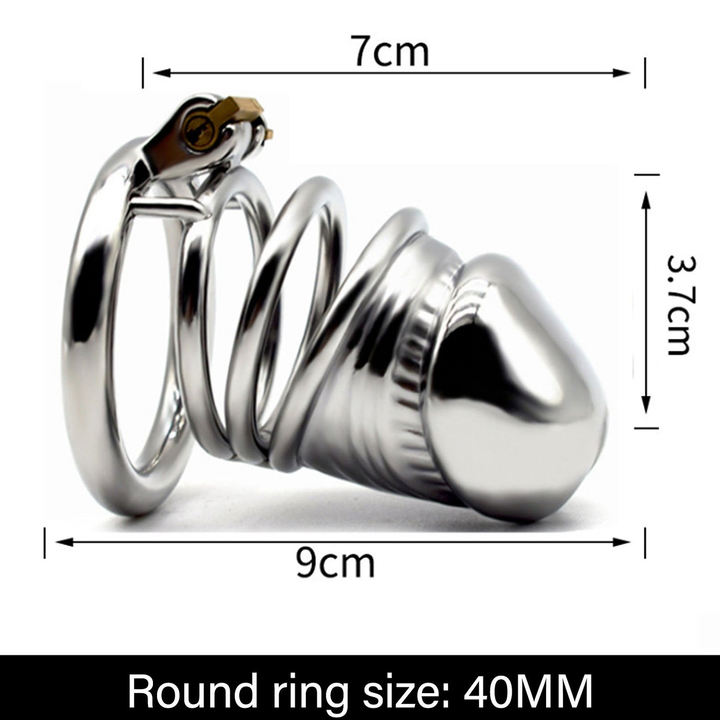 SM Stainless  Chastity Lock With Catheter For Men 