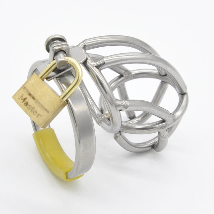 Metal Penis Annulus Cage Padlock - Chrome Plated S