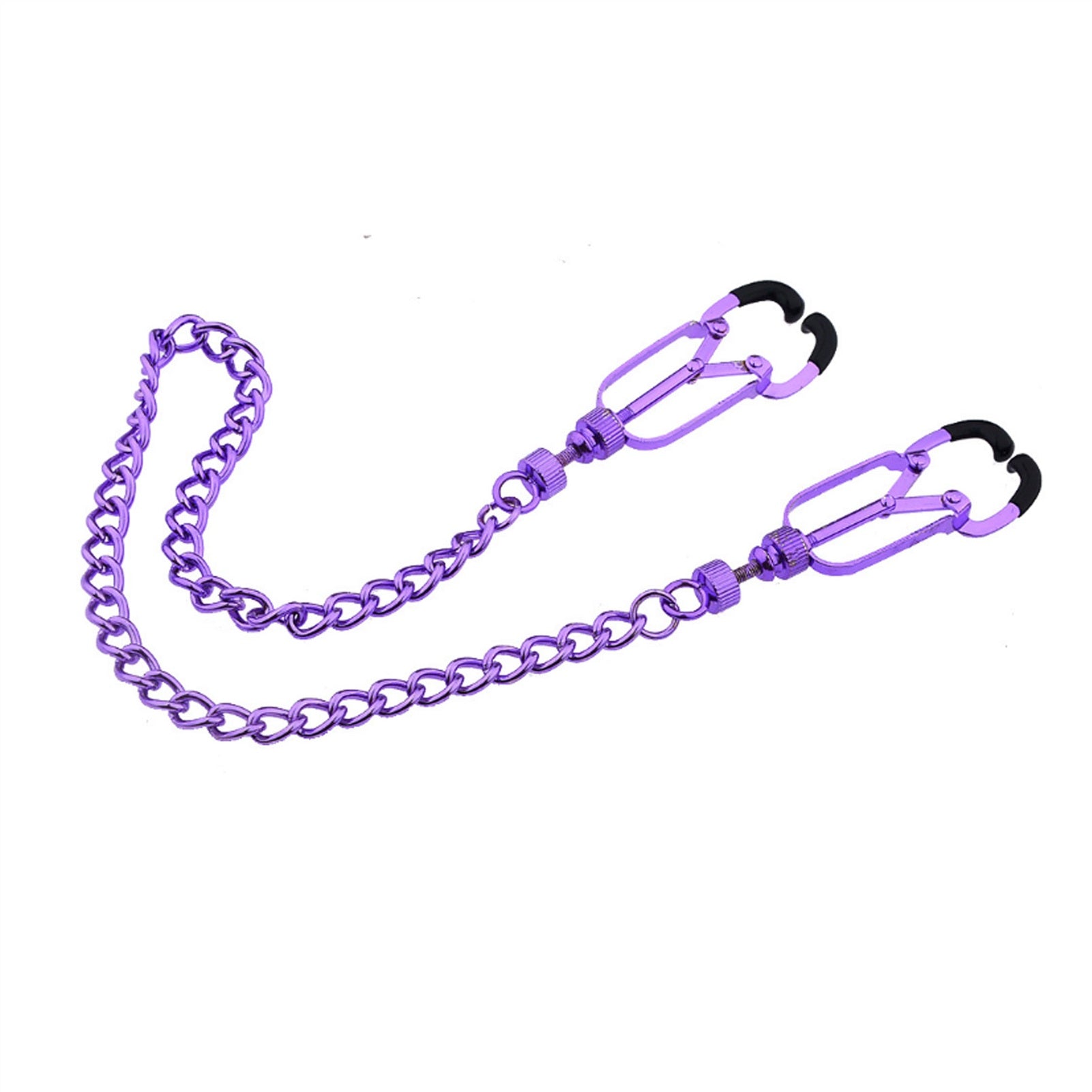 Metal Purple Mimi Clip Nipple Clamps With Black Ba