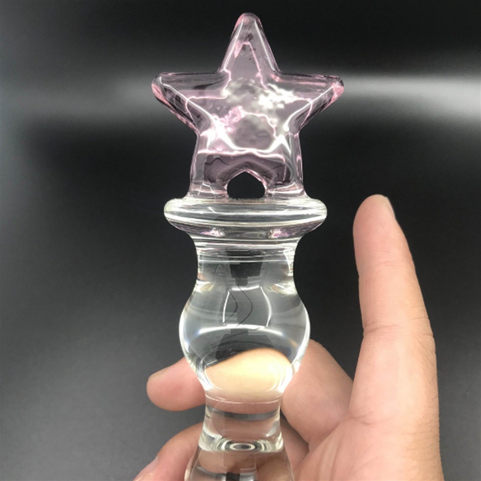 Star female masturbation glass crystal penis simul