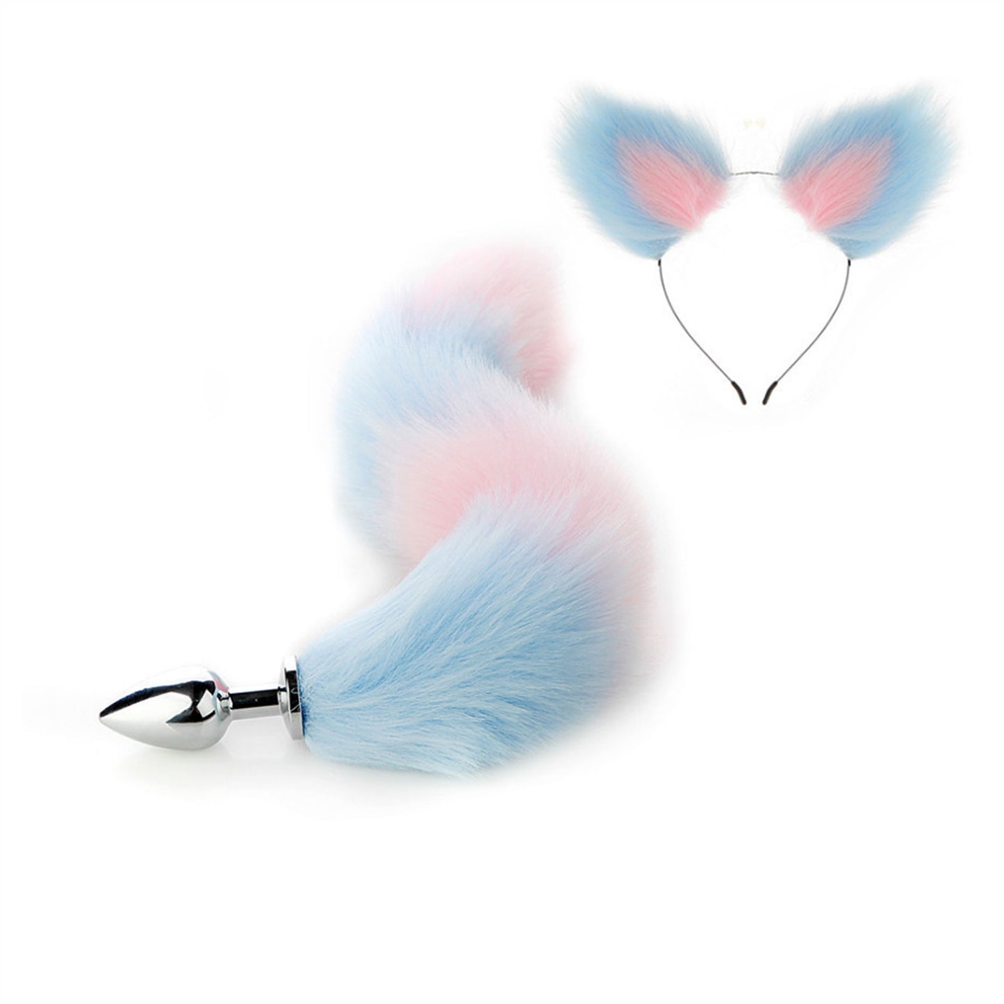 Faux fox tail anal plug ear hairpin set cosplay ad