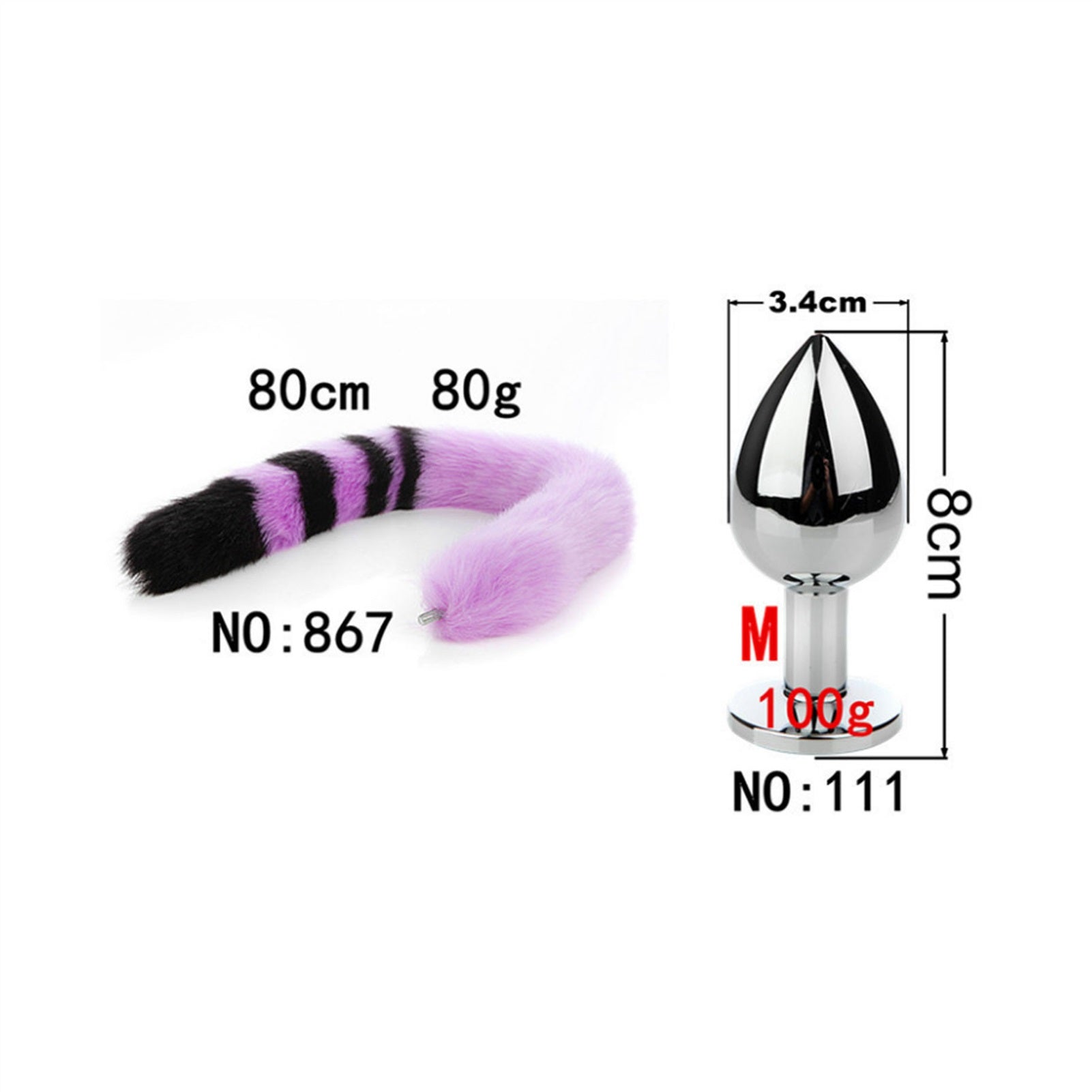 Removable Imitation Fox Tail Anal Plug For Couple 