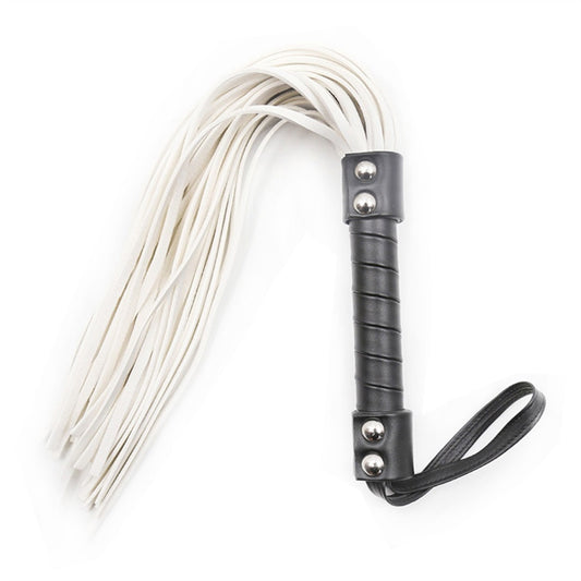 White Strap Black Handle Whip Toys Adult Toy Bindi