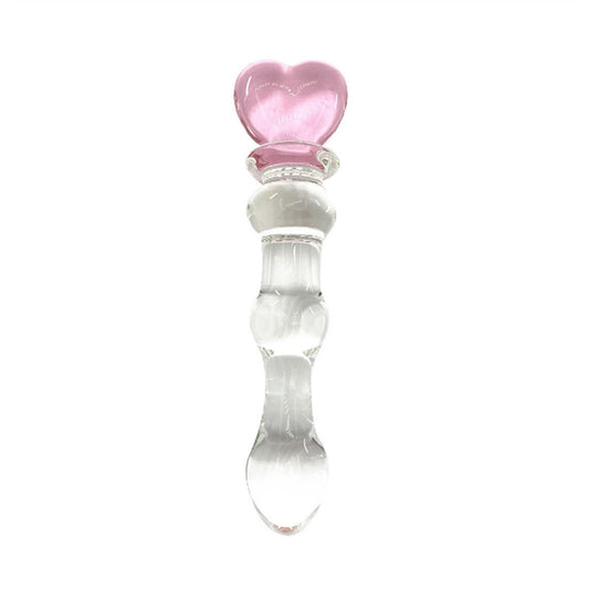 Heart female masturbation glass crystal penis simu