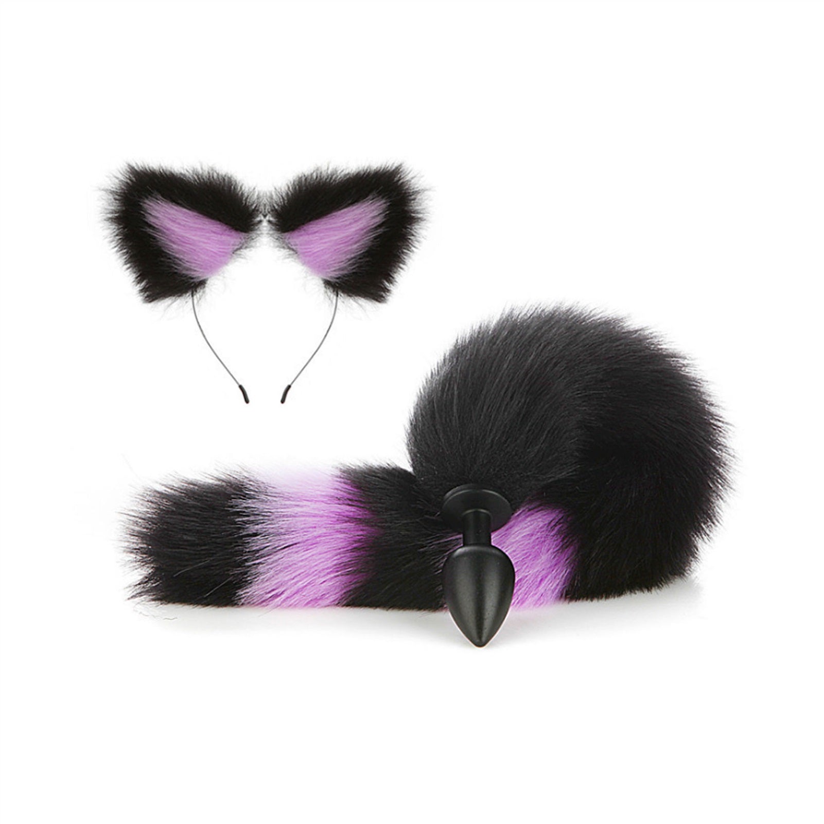 Faux Fox Tail Anal Plug Ear Hairpin Suit Cosplay D