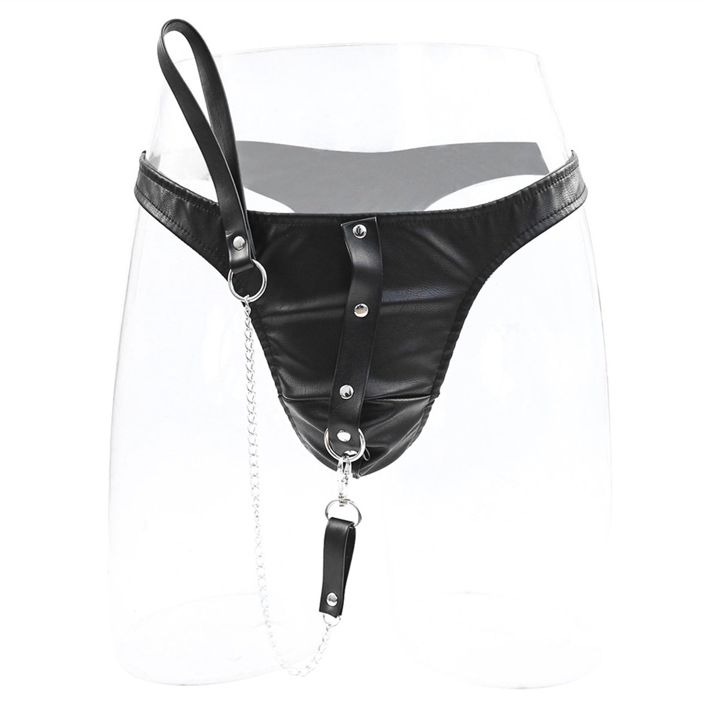 Adult Toys Men's Chastity Pants PU Leather Flirtin