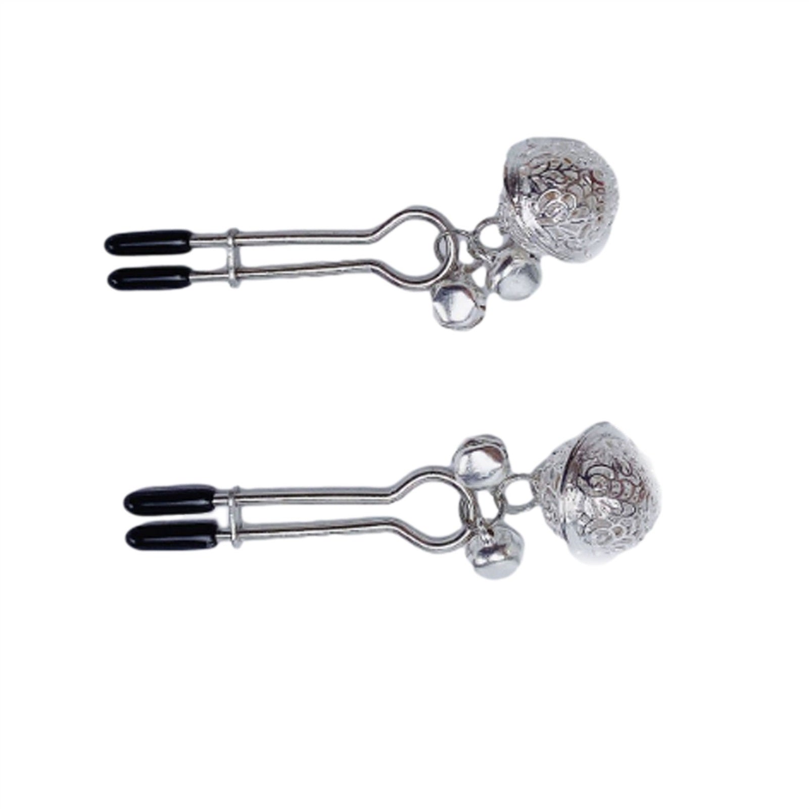 Bells Metal Mimi Clip Nipple Clamps With Black Bal