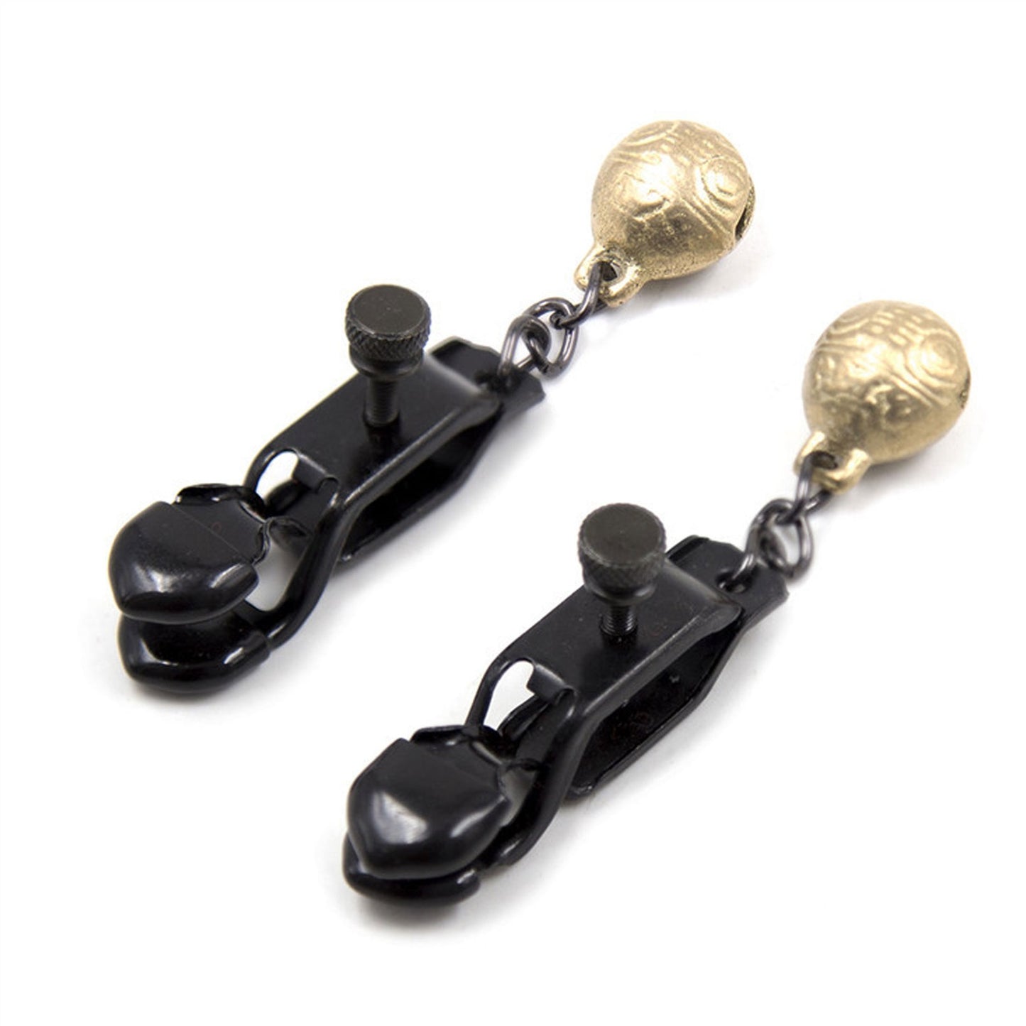 Metal Mimi Clip Nipple Clamps With Black Ball Pend