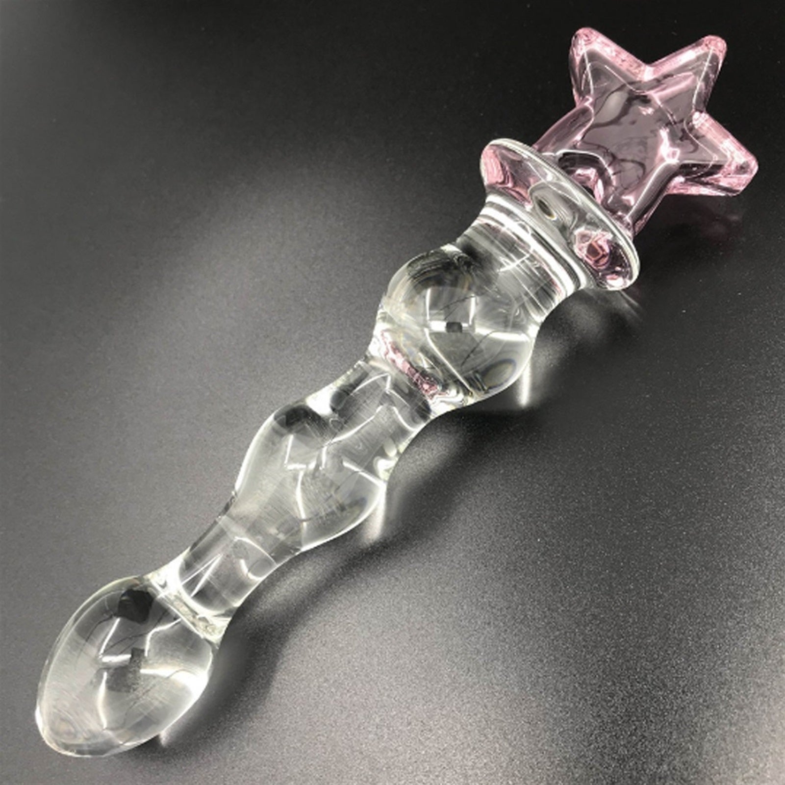 Star female masturbation glass crystal penis simul