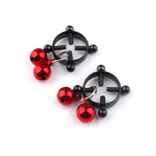 Cross Metal Mimi Clip Nipple Clamps With Black Bal