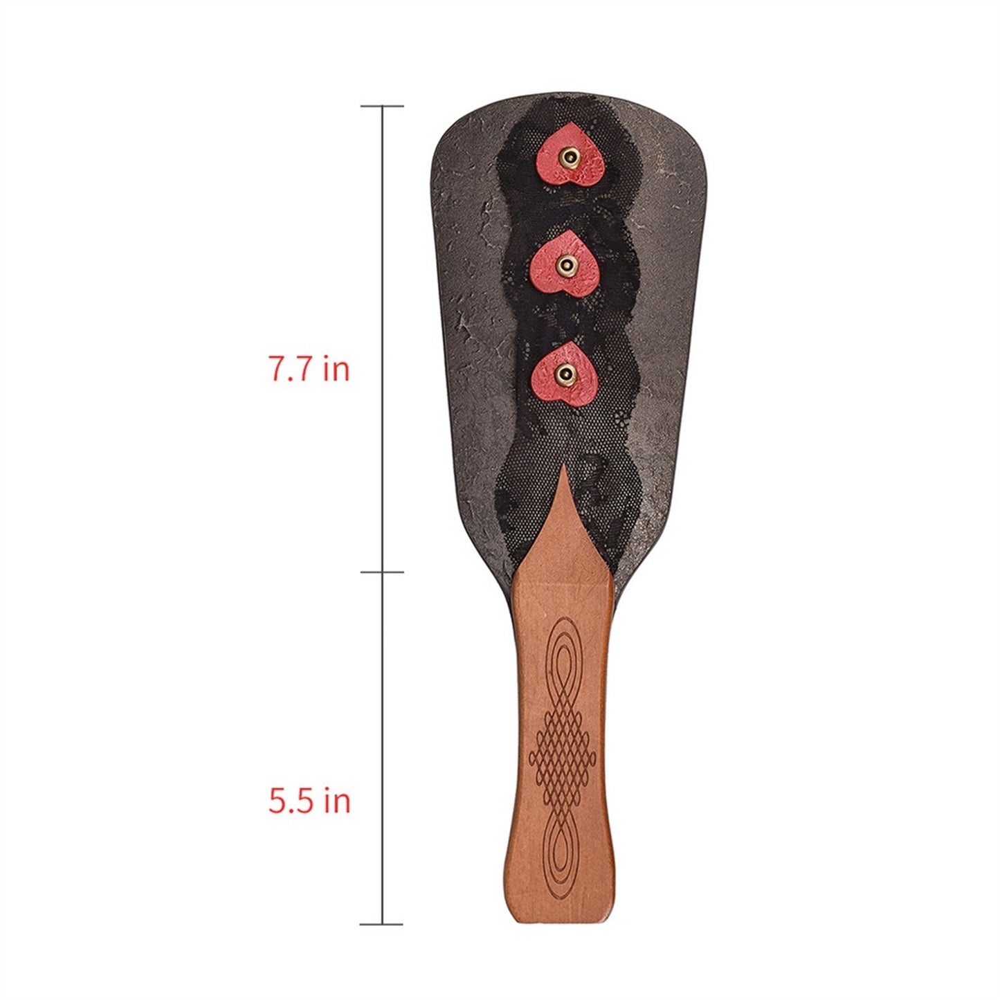 Lace Heart Rivet Leather Wooden Handle Racket Hors