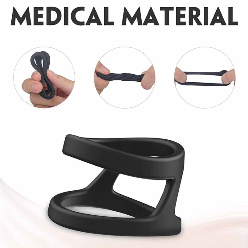 Silicone Dual Penis Ring, Premium Stretchy Longer 