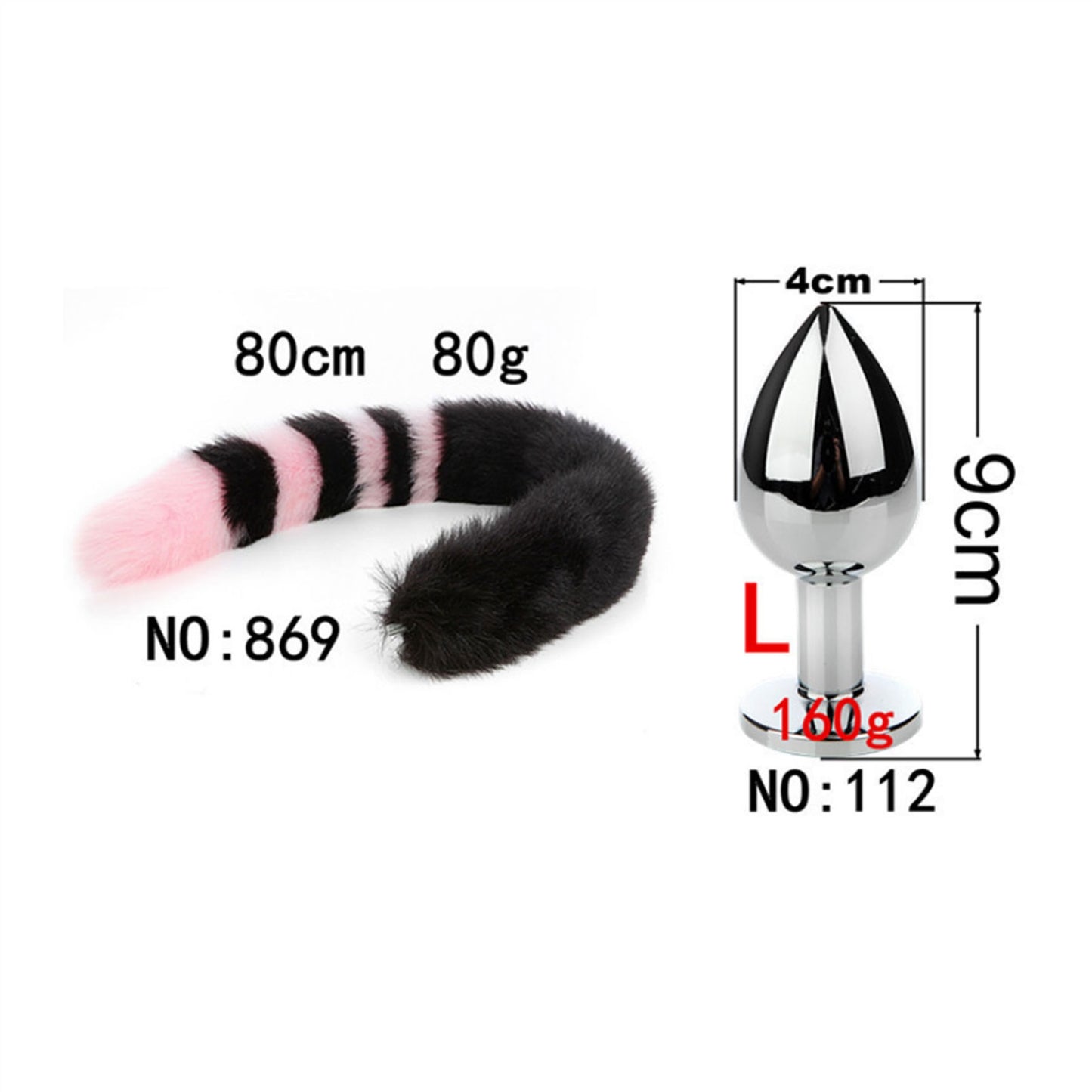 Removable Imitation Fox Tail Anal Plug For Couple 