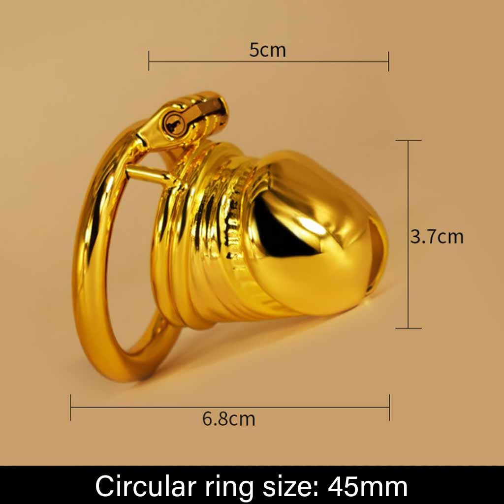 Golden Chastity Cage 304 Steel Chastity Belt Male 