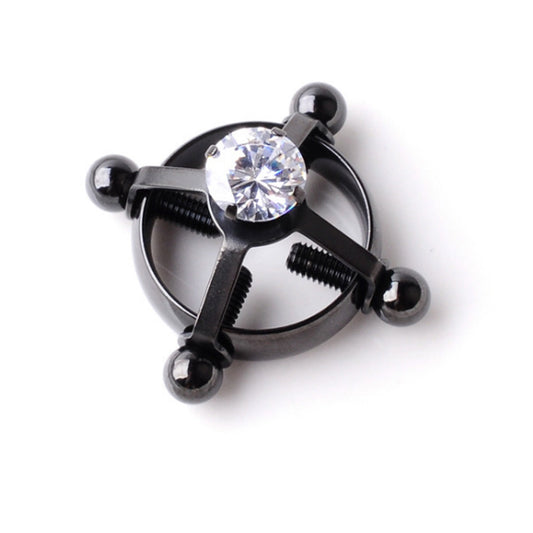 Round Zircon Metal Clip Nipple Clamps With Screw P