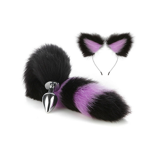 Faux Fox Tail Anal Plug Ear Hairpin Suit Cosplay D