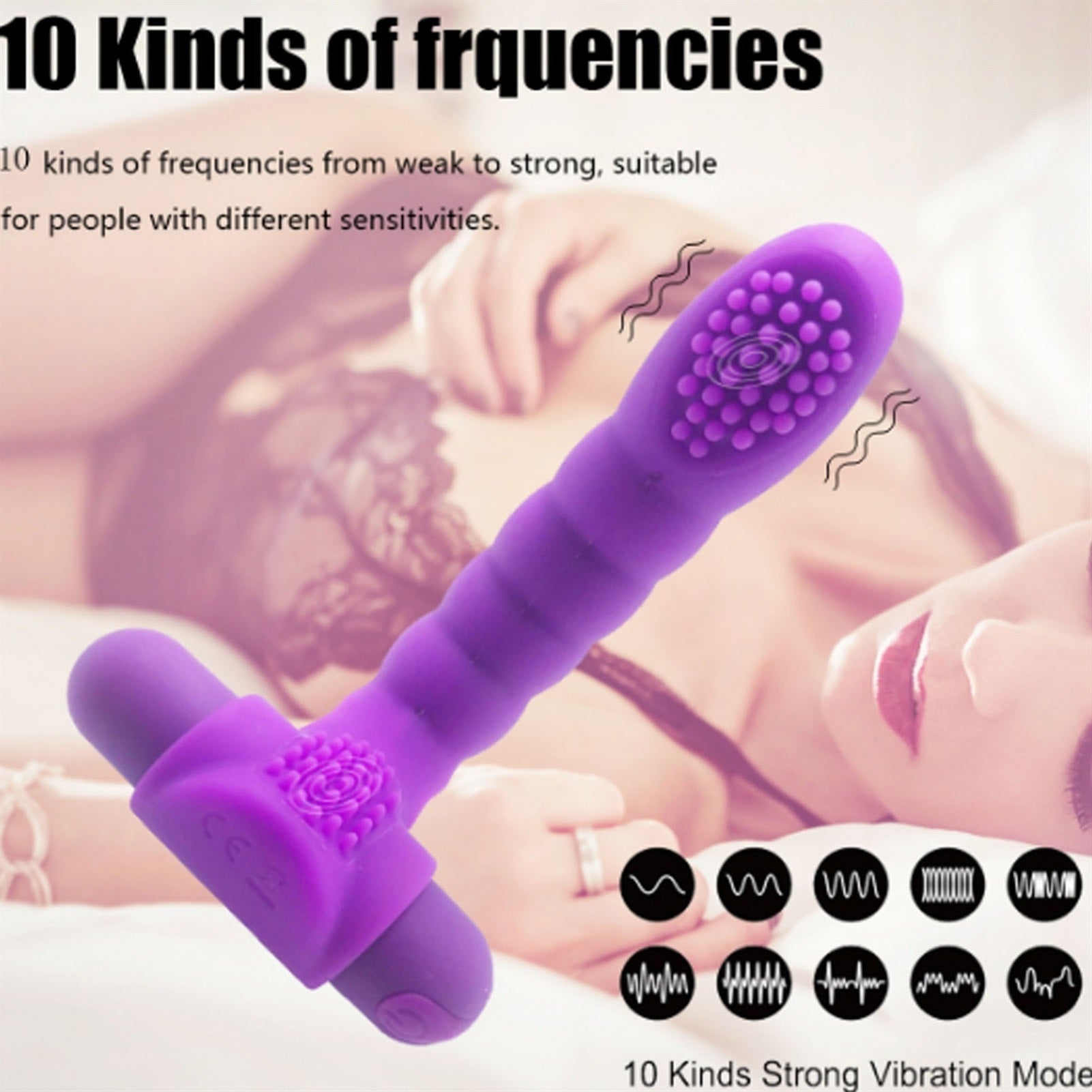 Female rechargeable silicone finger cots vibrating