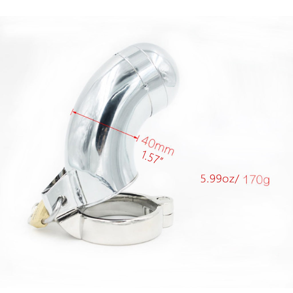 Male Stainless Steel Curved Pipe Chastity Device P