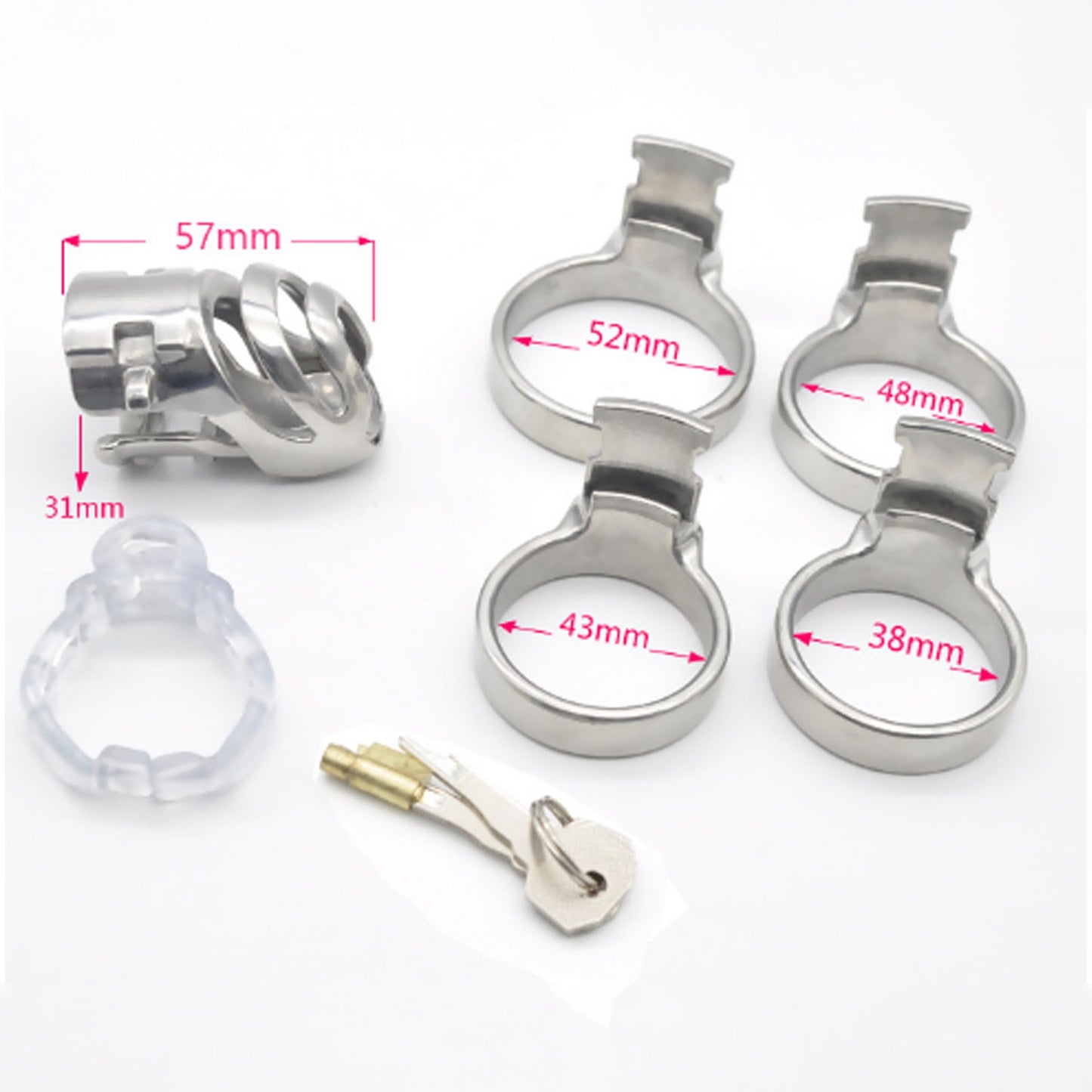 3 Size Stainless-steel Master Slave Metal Cage Rin