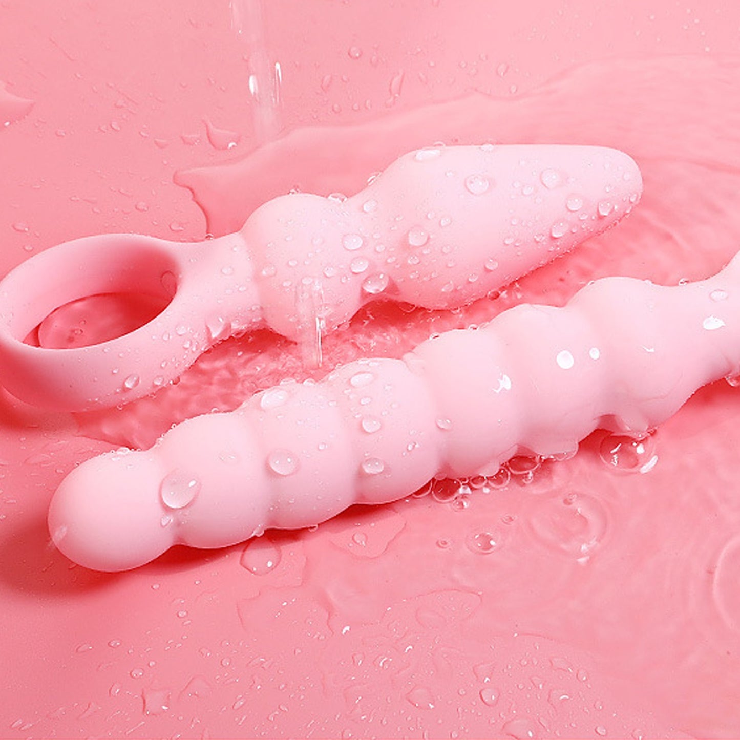 Pink silicone pull ring backyard zipper bead prost