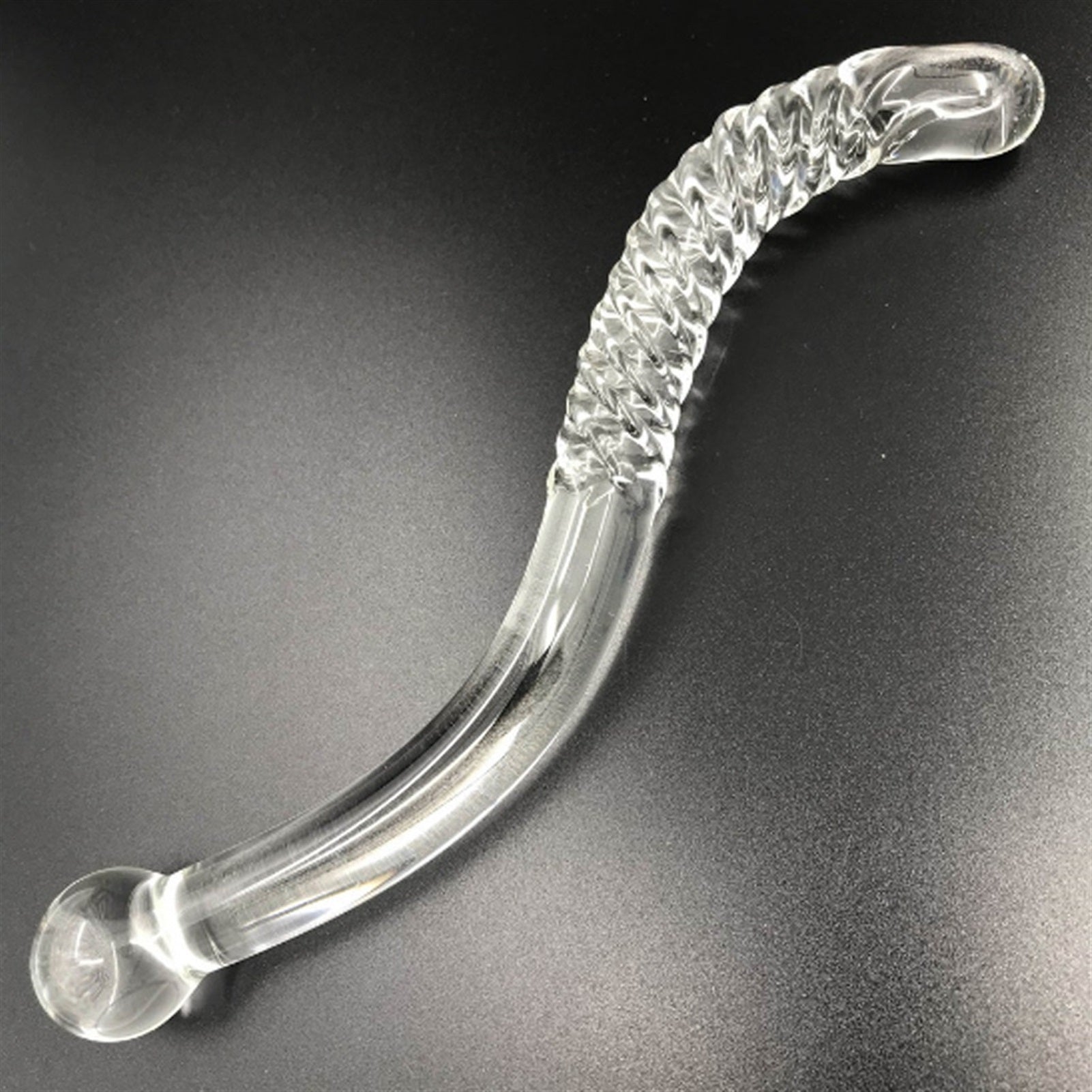 Double-headed Crystal Glass Penis Ice Fire Stick F