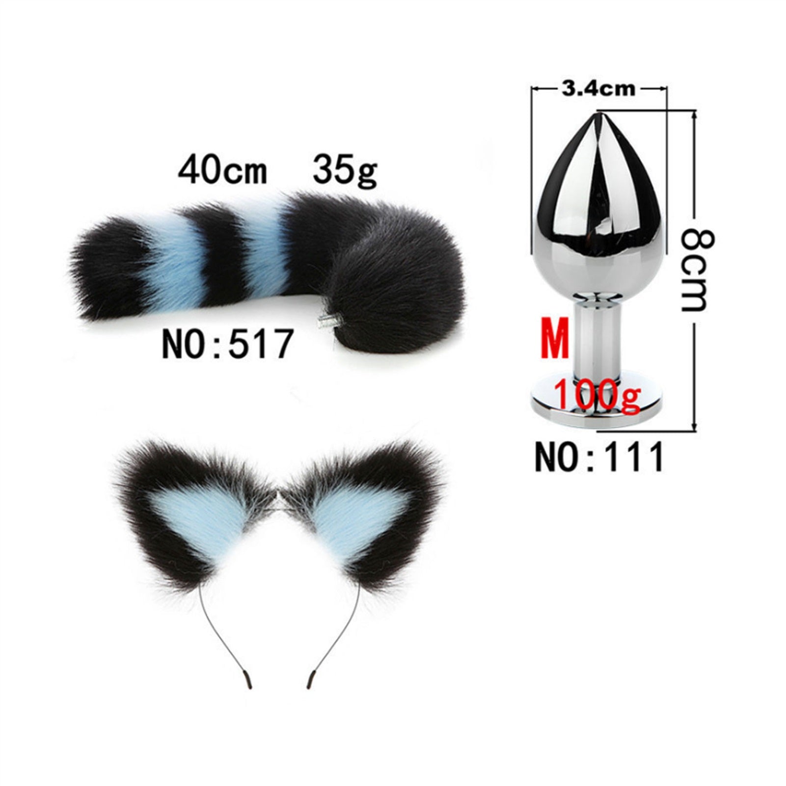 Faux Fox Tail Anal Plug Ear Hairpin Set Cosplay Ad