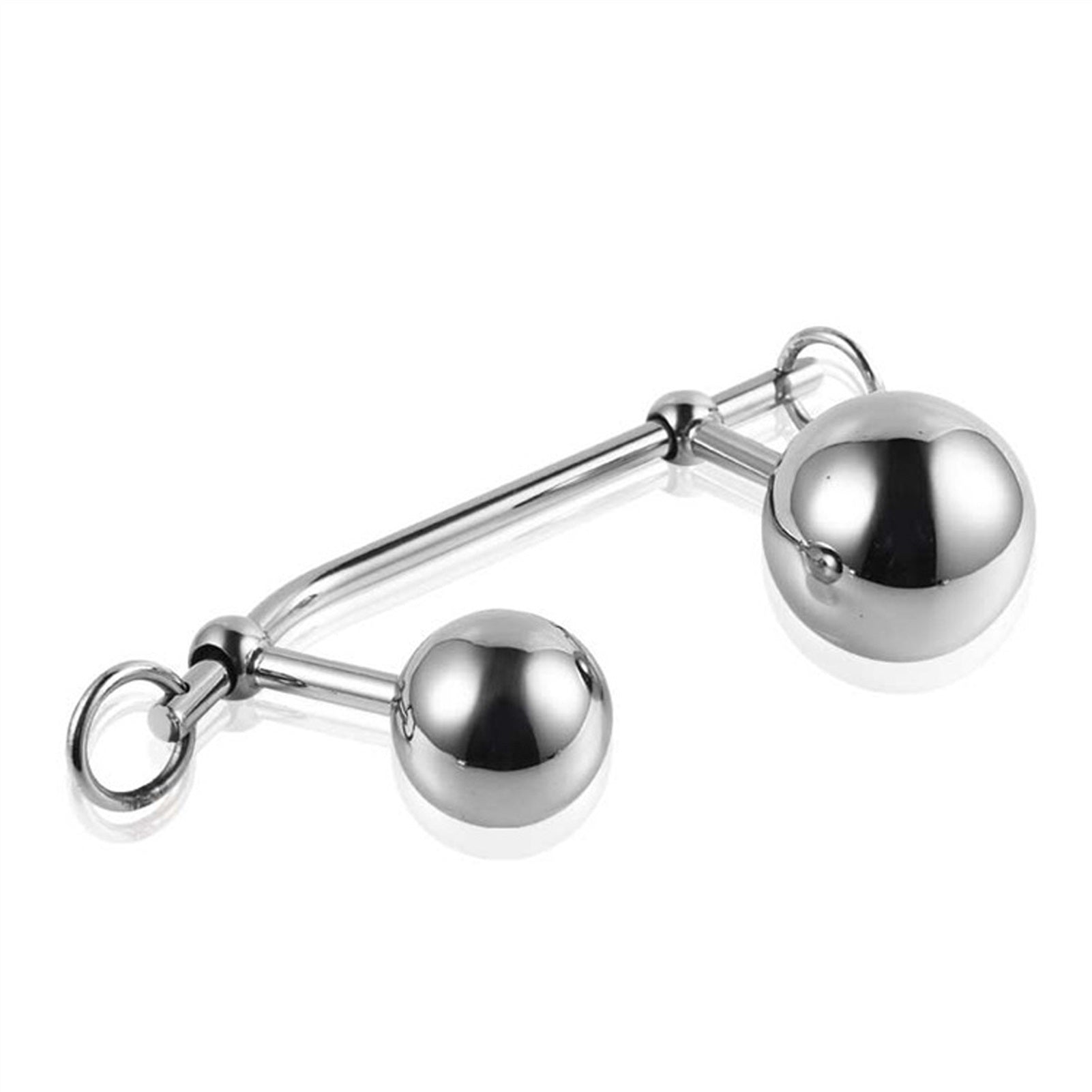 2 Ball Adjustable Size Beads Metal Anal Plug Ring 