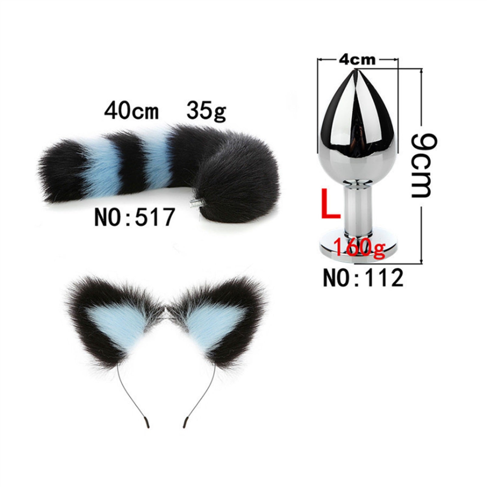 Faux Fox Tail Anal Plug Ear Hairpin Set Cosplay Ad