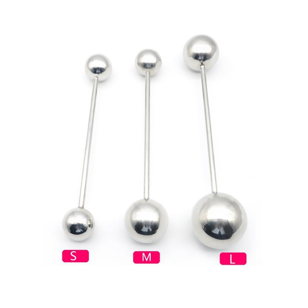 2 Balls Stainless Steel Plug Rod Toys